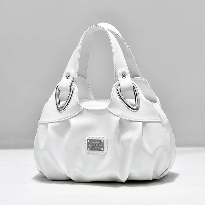 Women's multicolour PU leather dumpling handbag with floral design and multiple pockets