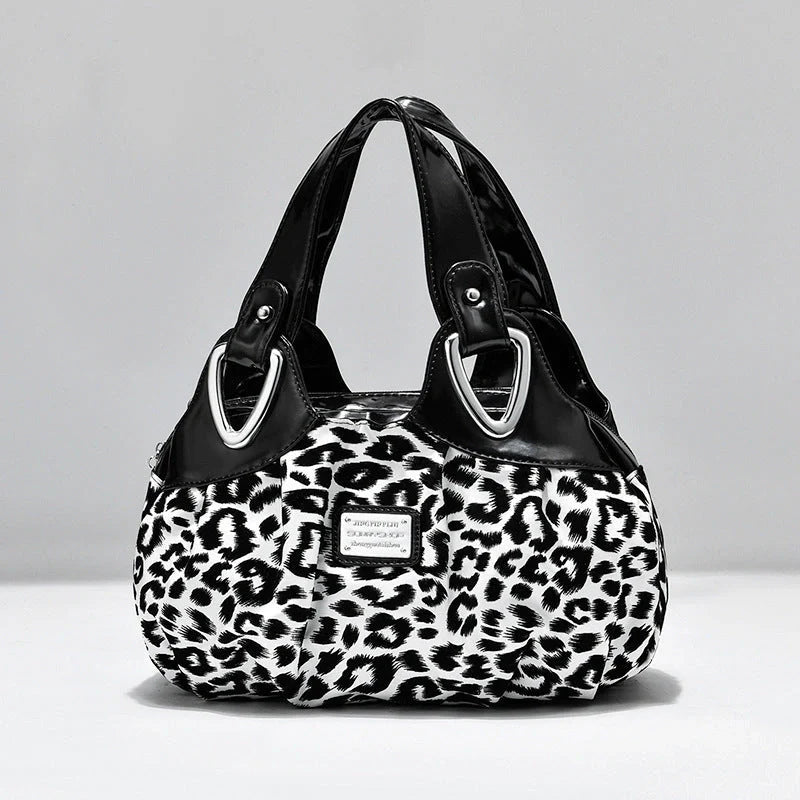 Women's multicolour PU leather dumpling handbag with floral design and multiple pockets