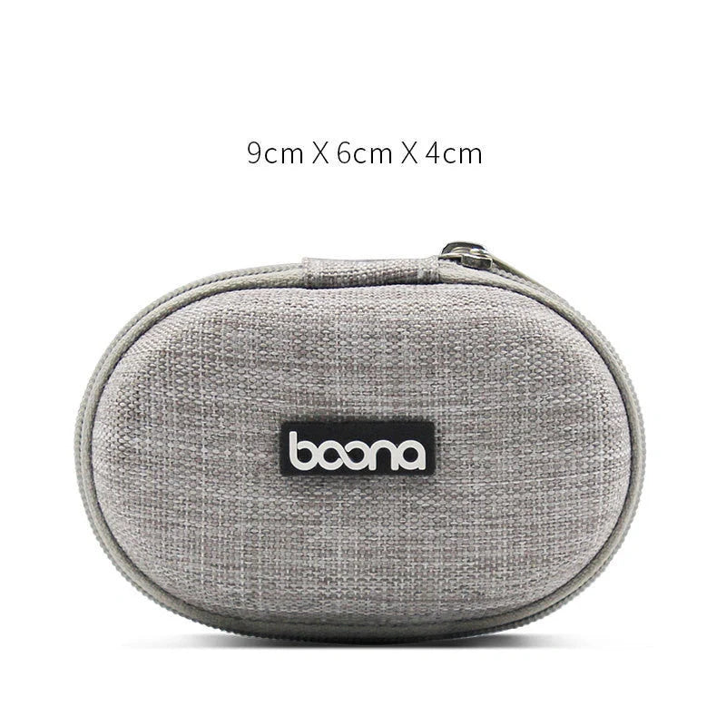 Portable Anti-Stress Mini Protective Bag for earphones in grey and black