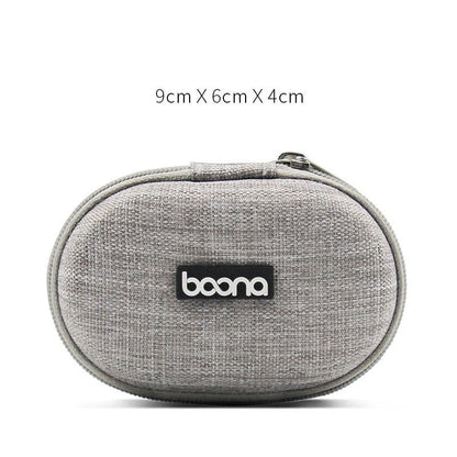 Portable Anti-Stress Mini Protective Bag for earphones in grey and black