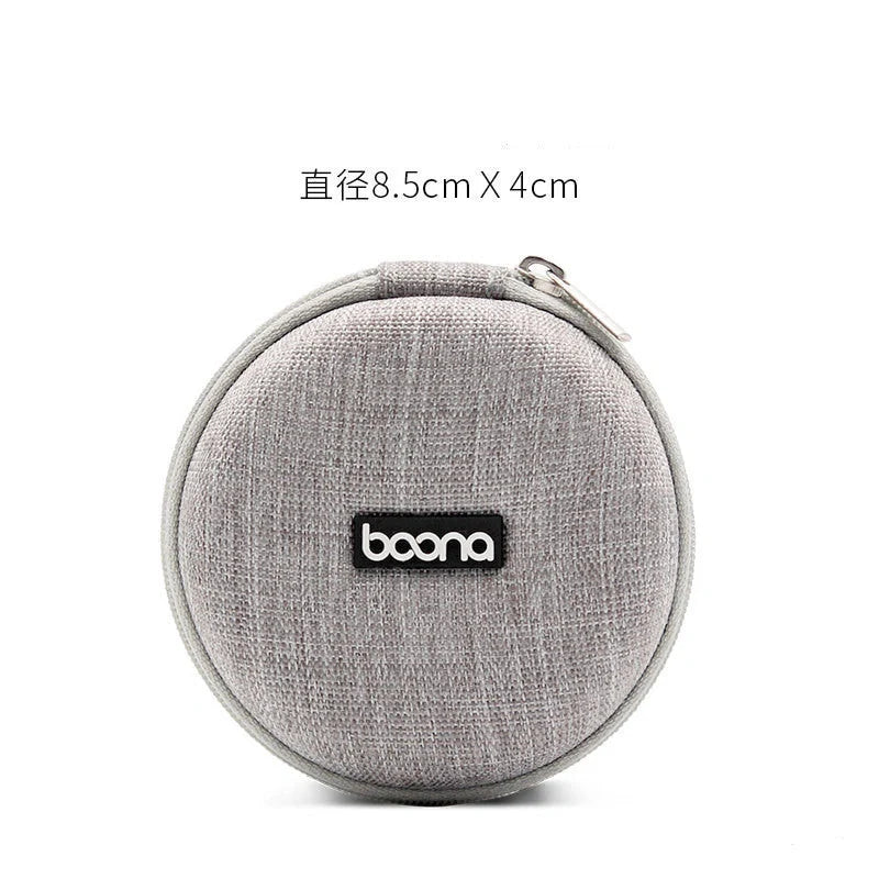 Portable Anti-Stress Mini Protective Bag for earphones in grey and black