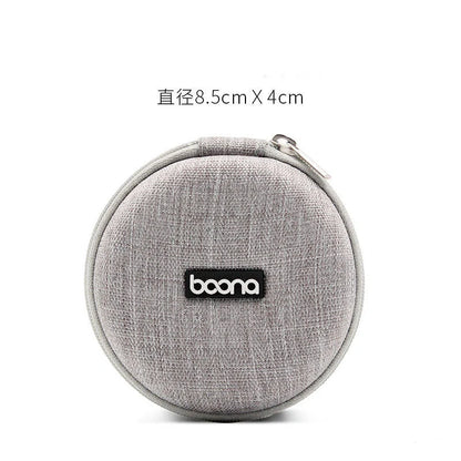 Portable Anti-Stress Mini Protective Bag for earphones in grey and black