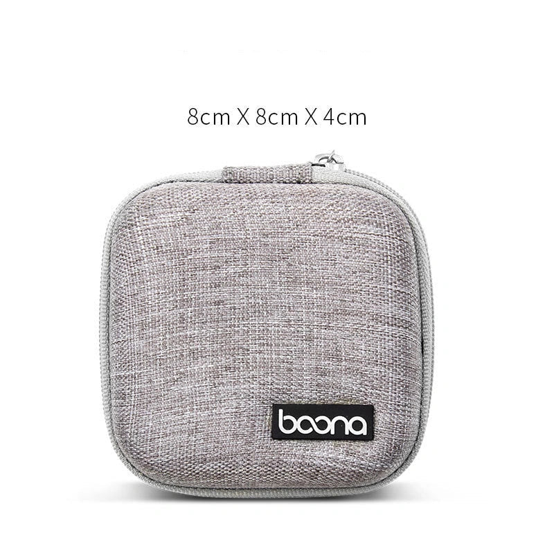 Portable Anti-Stress Mini Protective Bag for earphones in grey and black
