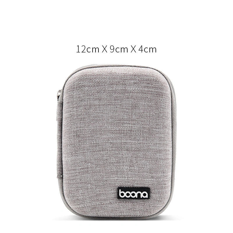 Portable Anti-Stress Mini Protective Bag for earphones in grey and black
