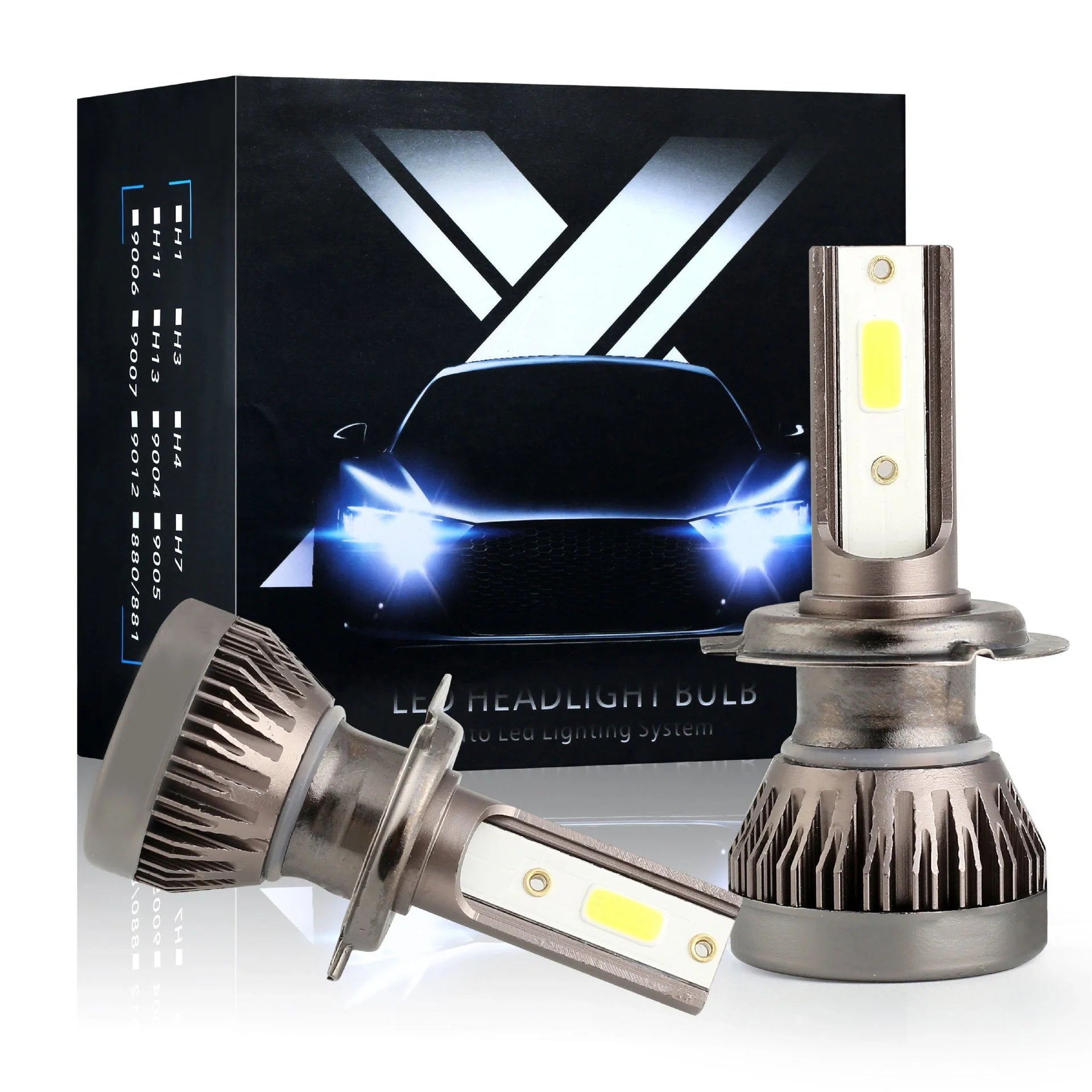 GM car LED headlights with COB light source and aviation aluminum body