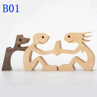Nordic style wooden desktop ornament with animal design and polished finish