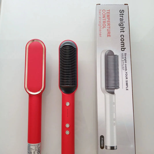 Professional dual-function hair styler with large barrel for straightening and curling
