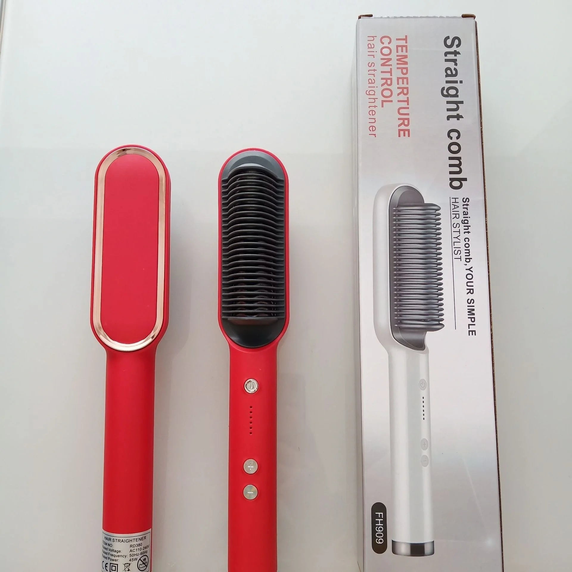 Professional dual-function hair styler with large barrel for straightening and curling