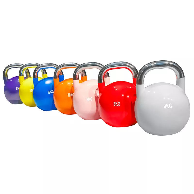 Steel paint kettlebell for strength training in various weights from 4kg to 32kg