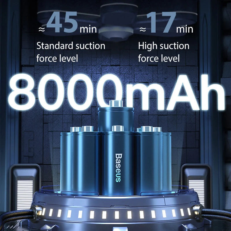 High-power wireless charging car vacuum cleaner in silver and black