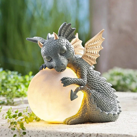 Small Dinosaur Meditation Ornament for garden decoration, made of durable resin