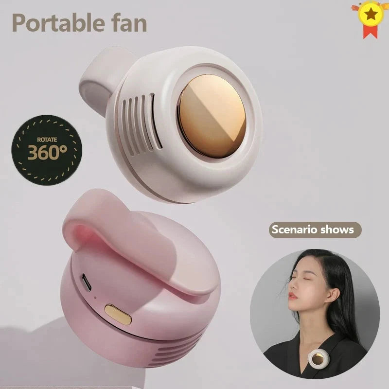 Portable USB clip-on personal cooling fan with flexible clip and adjustable settings