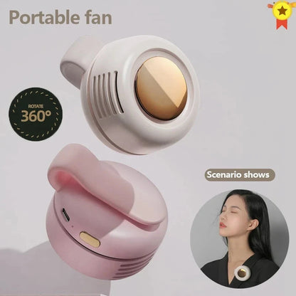Portable USB clip-on personal cooling fan with flexible clip and adjustable settings