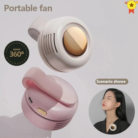 Portable USB clip-on personal cooling fan with flexible clip and adjustable settings