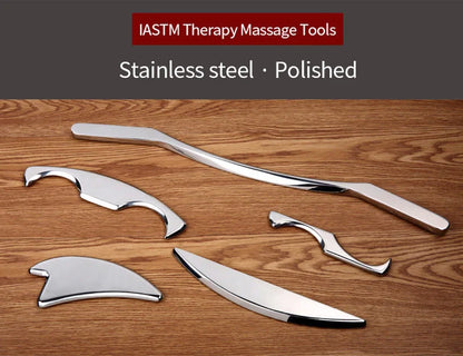 Premium stainless steel Gua Sha massage tools for deep tissue relief, muscle recovery, and enhanced circulation