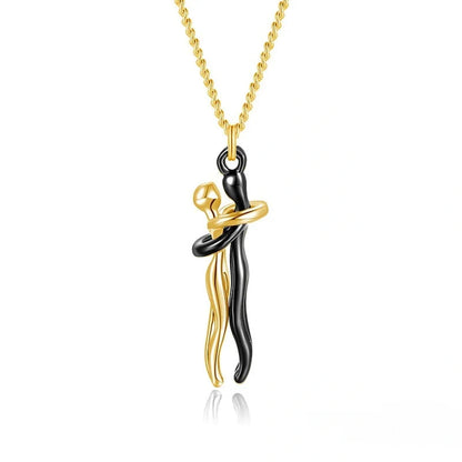 Affectionate Hug Necklace for couples in punk street style with snake bone chain