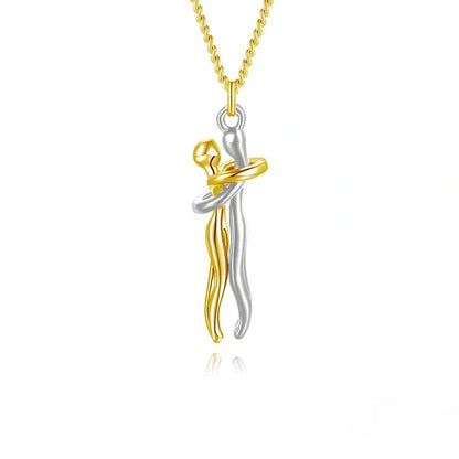 Affectionate Hug Necklace for couples in punk street style with snake bone chain