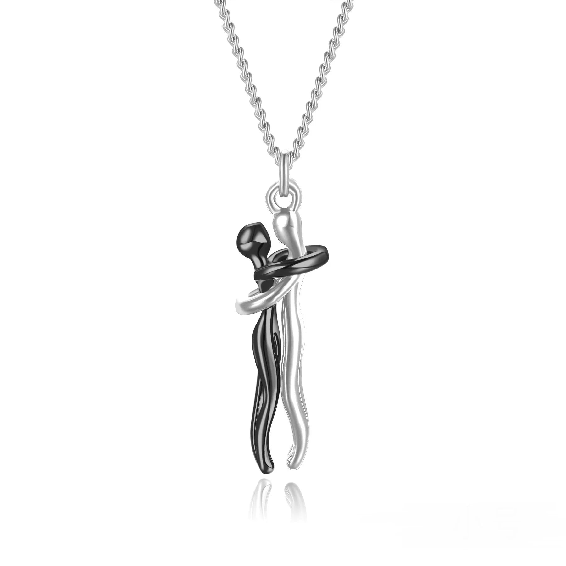 Affectionate Hug Necklace for couples in punk street style with snake bone chain
