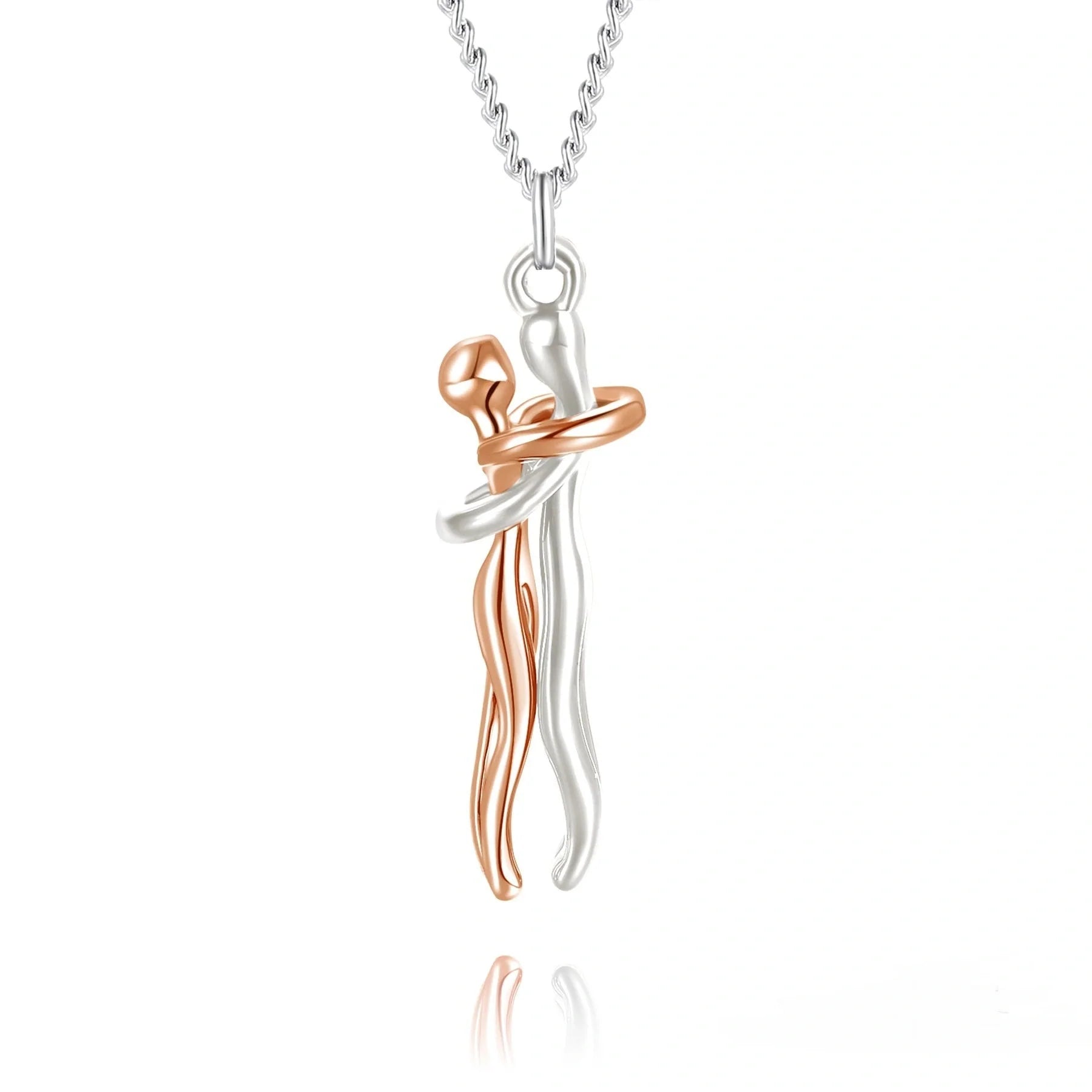 Affectionate Hug Necklace for couples in punk street style with snake bone chain