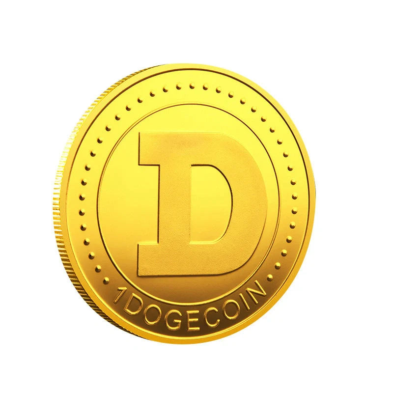 Dogecoin Commemorative Coin with cute dog pattern in gold or silver plating