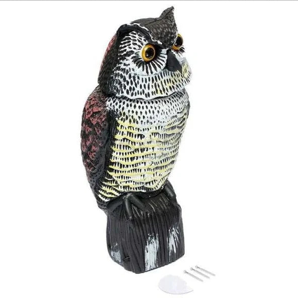 360 Degree Rotation Outdoor Garden Farm Bird Repellent Owl Decoy