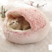 Cozy and comfortable 2-in-1 pet bed for cats and dogs, featuring plush, warm, and soft materials