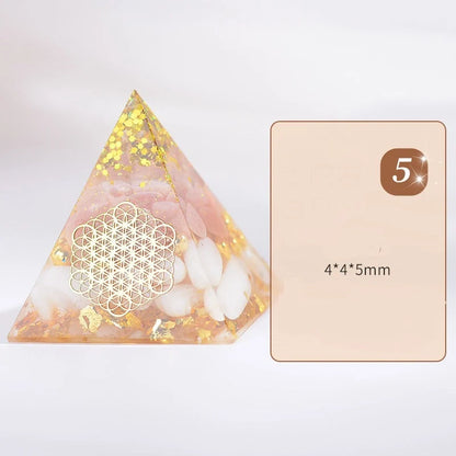 Orgone Pyramid with Flower of Life design for EMF protection and energy generation