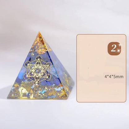 Orgone Pyramid with Flower of Life design for EMF protection and energy generation