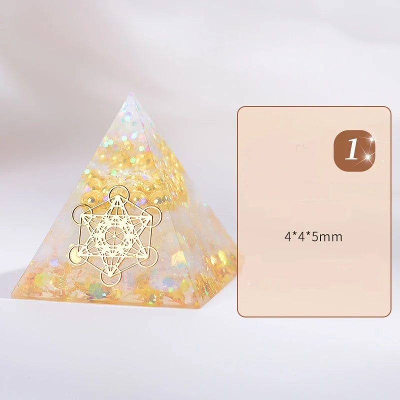 Orgone Pyramid with Flower of Life design for EMF protection and energy generation