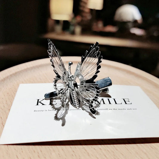 Mori Girl's Moving Butterfly Hairpin Headdress in silver and gold options