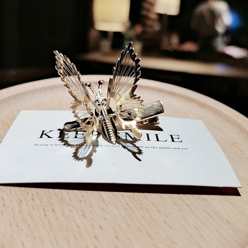Mori Girl's Moving Butterfly Hairpin Headdress in silver and gold options