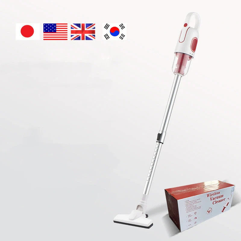 Wireless handheld vacuum cleaner with large suction and multiple attachments