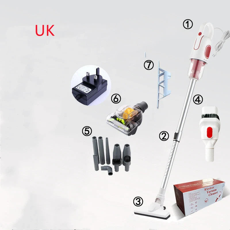 Wireless handheld vacuum cleaner with large suction and multiple attachments