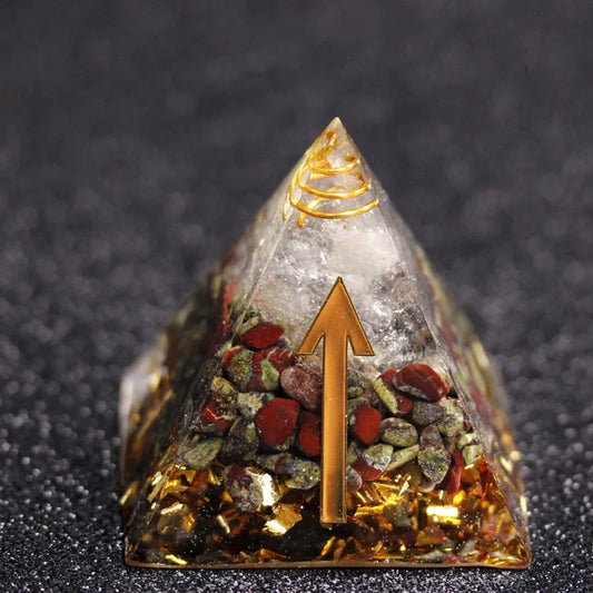 Rune Crystal Epoxy Ogan Energy Pyramid Decoration with colour-changing feature