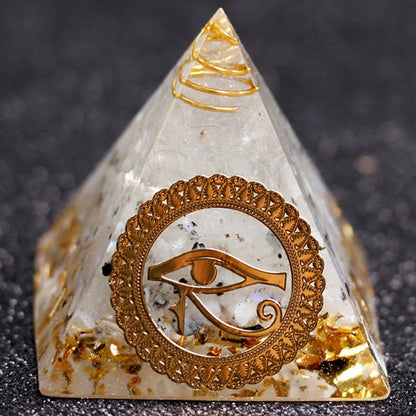 Rune Crystal Epoxy Ogan Energy Pyramid Decoration with colour-changing feature