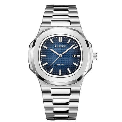 Premium Waterproof Quartz Watch with stainless steel case, mineral glass face, and quartz movement for reliable timekeeping