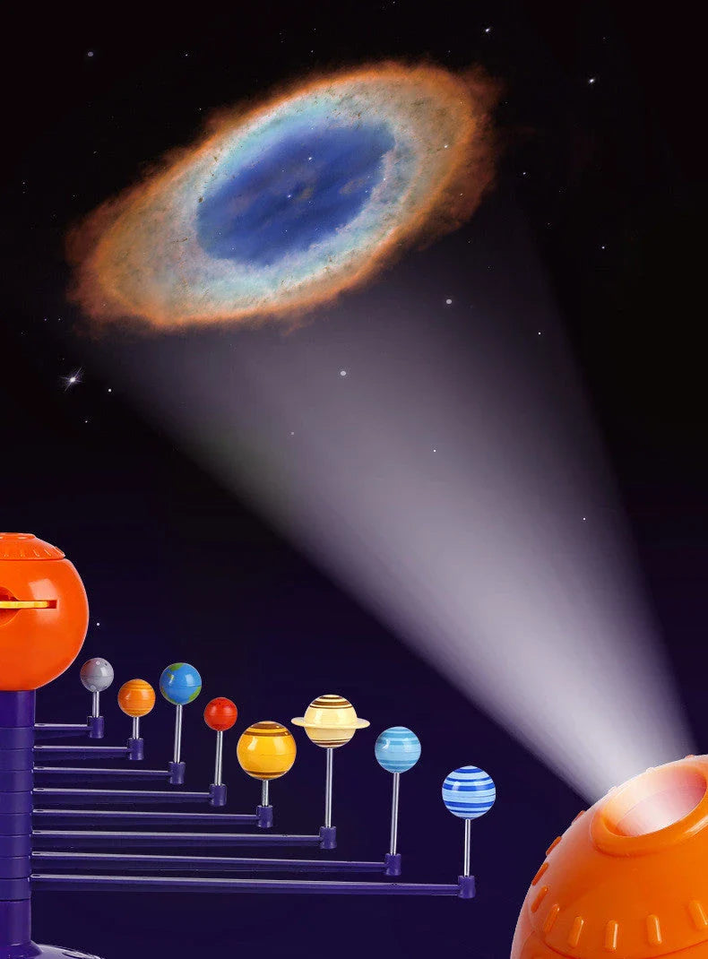 Interstellar LED Sky Projector displaying captivating solar system projections with rotating display and voice control features