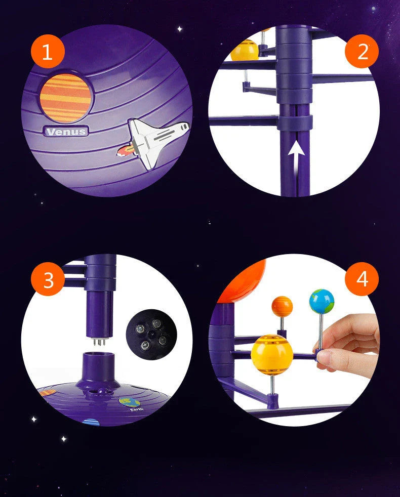 Interstellar LED Sky Projector displaying captivating solar system projections with rotating display and voice control features