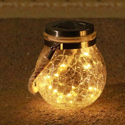 Spherical glass solar LED garden lamp with waterproof design