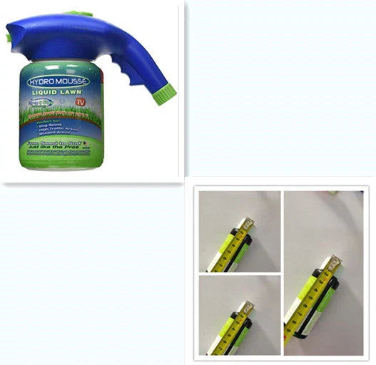 Premium hydro-seeding system with spray head and liquid mousse for effortless lawn rejuvenation
