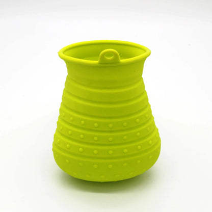 Premium paw cleaner for Shiba Inu pets with columnar cup design, soft silicone material, and massaging bristles for effective dirt and debris removal.