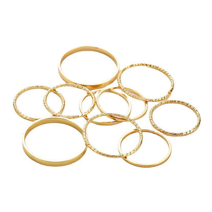 Bohemian acrylic silver ring set with geometric design