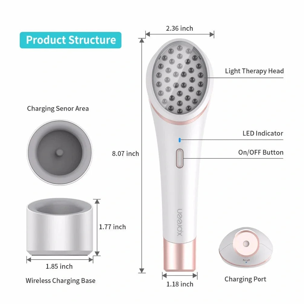 Xpreen Wireless Rechargeable Acne Treatment Device with Blue and Red Light Therapy