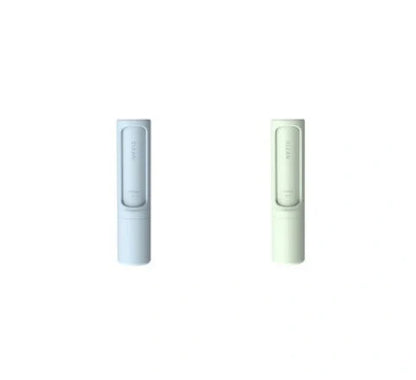 Rotating cylinder electrostatic pet hair remover brush in white, blue, green, and pink