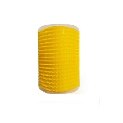 A cat grooming brush made of high-quality plastic, designed with a corner for your cat to rub its face and enjoy a self-massage.