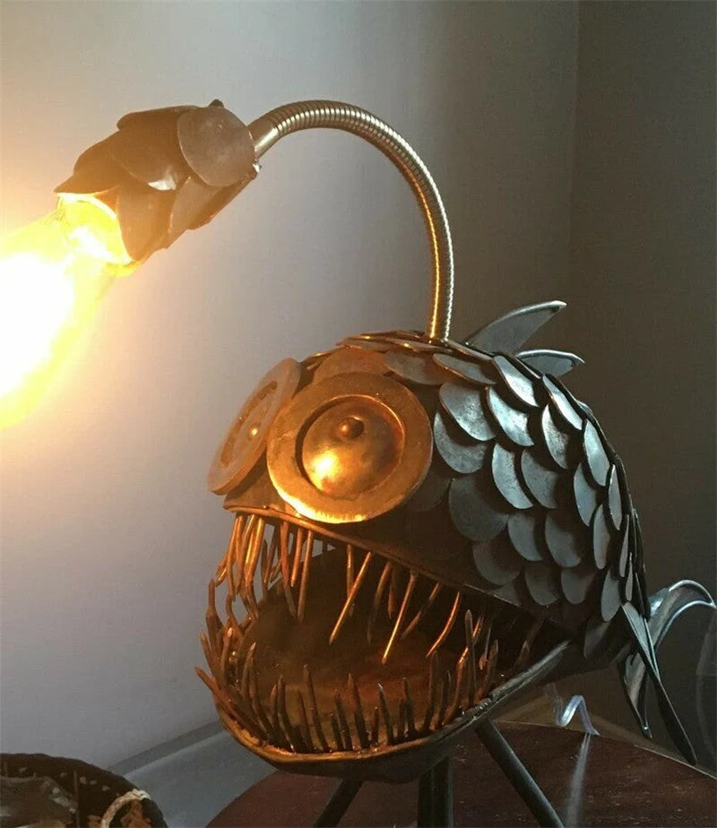 Anglerfish Lamp floor-standing retro art table lamp with flexible head