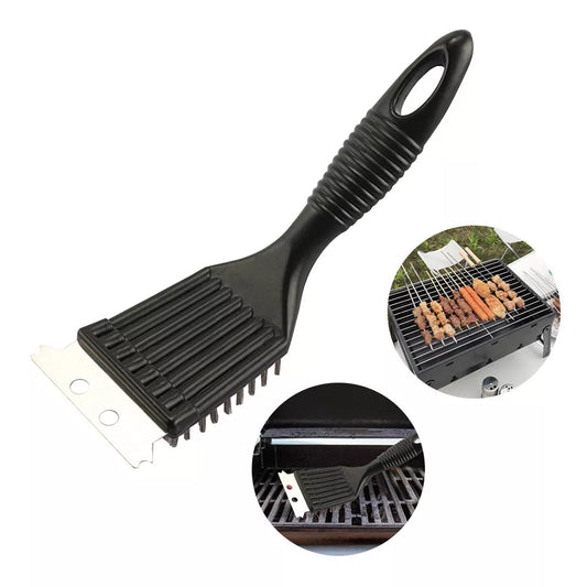 Steel wire BBQ cleaning brush with shovel combo for efficient grill maintenance
