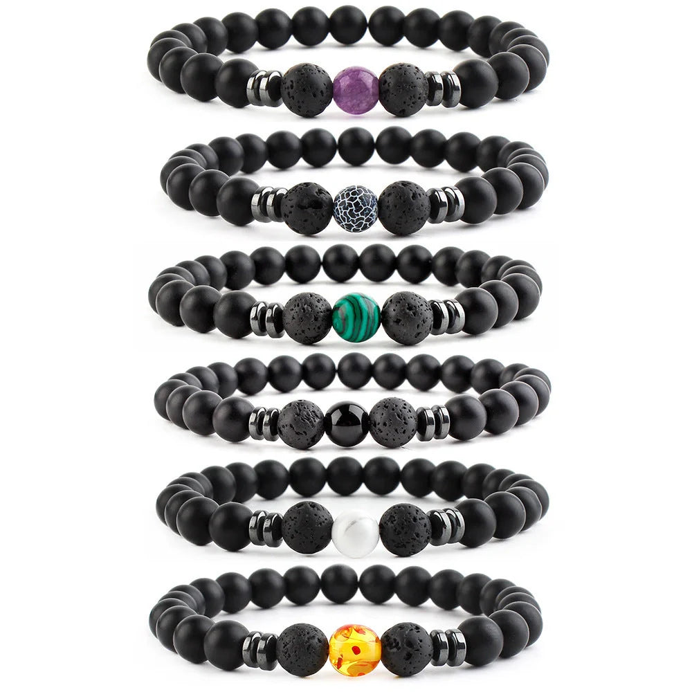 8mm stone beads seven chakra yoga beaded bracelet in various colours