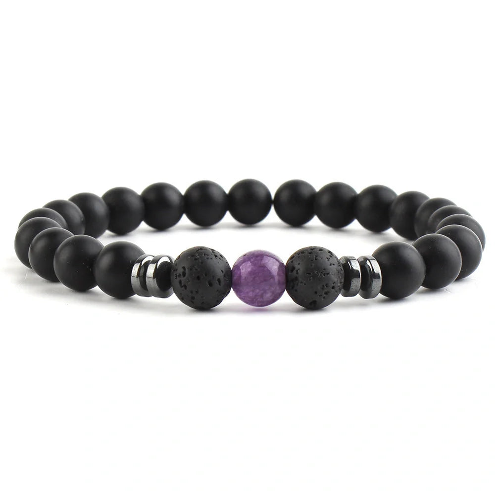 8mm stone beads seven chakra yoga beaded bracelet in various colours