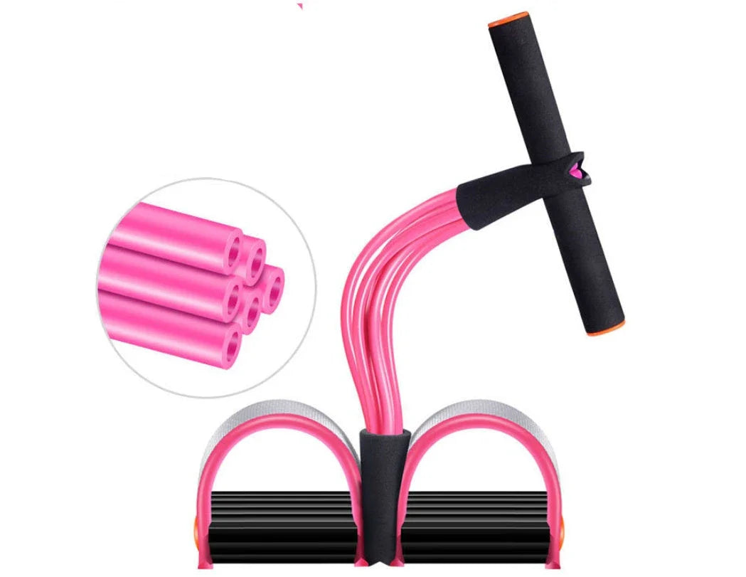 Premium resistance bands set with natural latex and EVA foam for full-body workouts